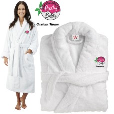 Deluxe Terry cotton with bachelorette party bride CUSTOM TEXT Embroidery bathrobe