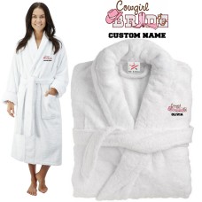 Deluxe Terry cotton with COWGIRL BRIDE CUSTOM TEXT Embroidery bathrobe