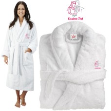 Deluxe Terry cotton with Bride and Groom Love CUSTOM TEXT Embroidery bathrobe