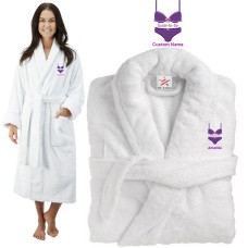 Deluxe Terry cotton with bride to be fancy bikini CUSTOM TEXT Embroidery bathrobe