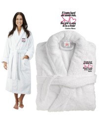 Deluxe Terry cotton with soon to be a bride CUSTOM TEXT Embroidery bathrobe
