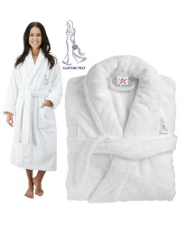 Deluxe Terry cotton with Strong Bride CUSTOM TEXT Embroidery bathrobe