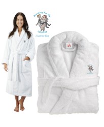 Deluxe Terry cotton with sweating for the wedding CUSTOM TEXT Embroidery bathrobe