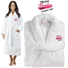 Deluxe Terry cotton with team bride dad CUSTOM TEXT Embroidery bathrobe