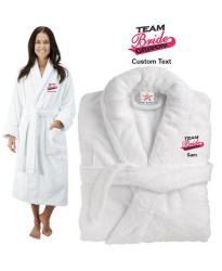 Deluxe Terry cotton with team bride grandpa CUSTOM TEXT Embroidery bathrobe