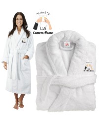 Deluxe Terry cotton with to have and to hold CUSTOM TEXT Embroidery bathrobe