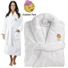 Deluxe Terry cotton with tweety CUSTOM TEXT Embroidery bathrobe