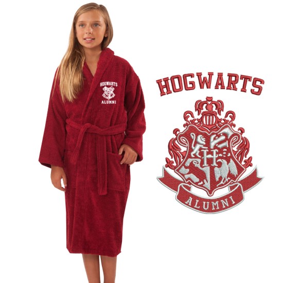 A Alumni Wizard School Logo Embroidery on TERRY bathrobe