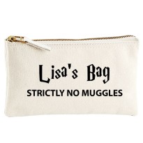 Personalised TEXT 'You name on bag - no Mug printed on cosmetic bag' on cotton purse bag