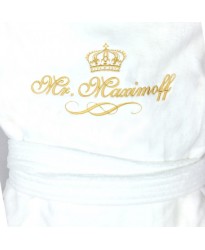 Terry TERRY Towel curly crown  FRONT + BACK custom name Embroidery bathrobe
