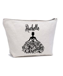 Personalised Bride Dress and CUSTOM Name on cotton purse bag