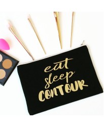 Personalised TEXT 'Eat Sleep Contour' on cotton purse bag