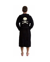 Skull and Bones bathrobe with back skull embroidery