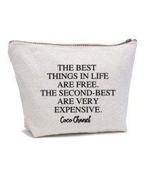 Personalised TEXT 'Best things in life are free.....' on cotton purse bag