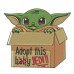 A BABY Cute Y-O-D-A Adopt Box with Custom TEXT Embroidery on TERRY bathrobe