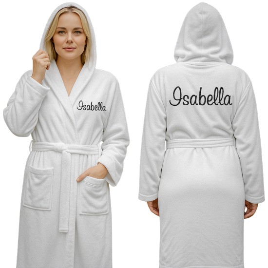 egyptian cotton dressing gown personalised Lulabay Personalised Mrs Egyptian Cotton Hooded Dressing Gown