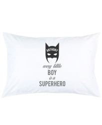 Personalised Batman every little boy is a super hero printed pillowcase covers