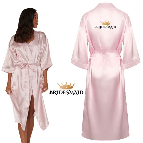 Custom Satin Gown with Personalised Text print