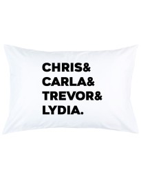 Personalized Family Members Name printed pillowcase covers