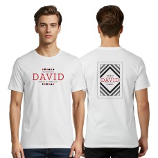 Personalised Custom Bar Mitzvah Printed T-Shirt – Front Customised Name & Date, Back Customised Inside Card with Name, Date, and Playing Card Icons Bat Mitzvah T-shirt