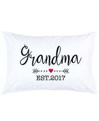 Personalized Heart Grandma with date printed pillowcase covers