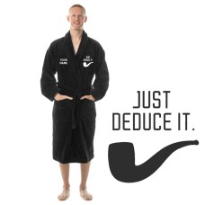 Just Deduce it logo embroidered and custom name Detectives Bathrobe