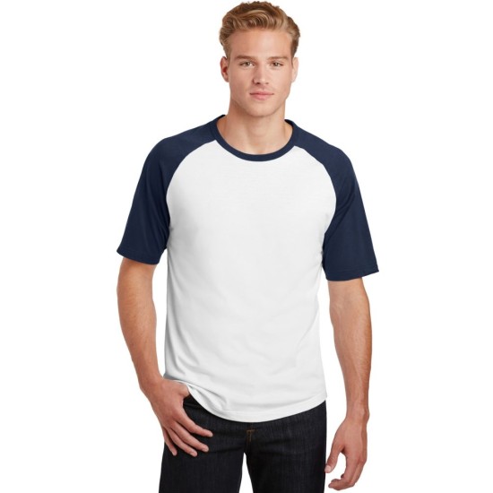 Raglan Short Sleeve Contrast Sleeve T Shirt