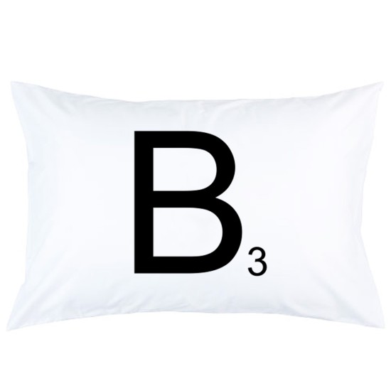Personalized Scrabble Letter Custom Initial Printed Pillowcase Covers