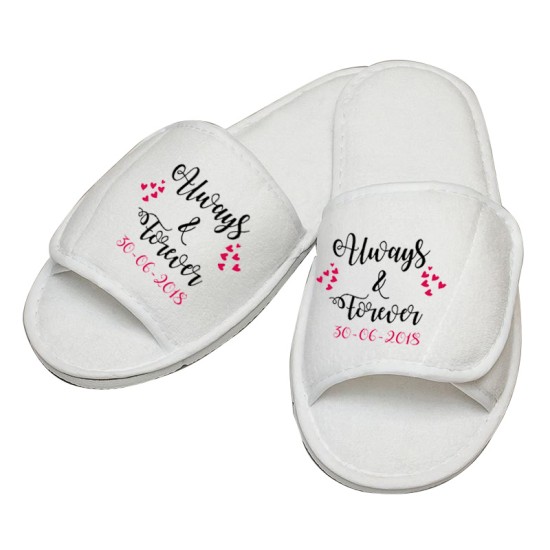 Personalised embroidery ALWAYS & FOREVER slipper