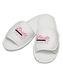 Personalised Bride Loading custom text embroidery on slippers 