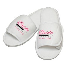 Personalised Bride Loading custom text embroidery on slippers 