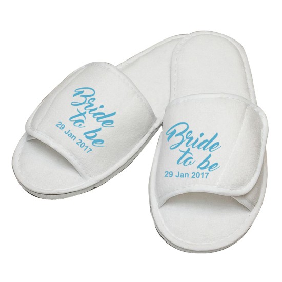 Personalised embroidery Bride to be custom text slipper