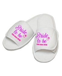 Personalised embroidery Bride to be ring custom text slipper