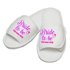 Personalised embroidery Bride to be ring custom text slipper