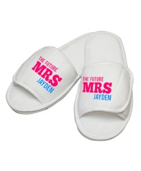 Personalised embroidery The Future Mrs custom text slipper