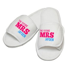 Personalised embroidery The Future Mrs custom text slipper