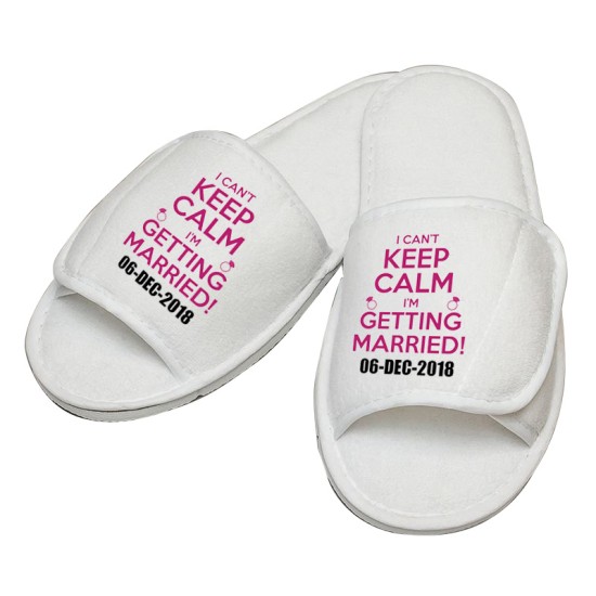 Personalised embroidery I Cant Keep Calm slipper