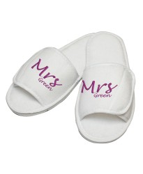 Personalised embroidery Mr or Mrs Name slipper