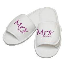 Personalised embroidery Mr or Mrs Name slipper