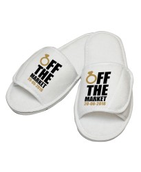 Personalised Off the Market custom text embroidery on slippers 