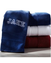 A Personalised Towels VARSITY font custom name text Embroidery 