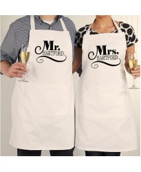 Couples Mr and Mrs Personalised Apron