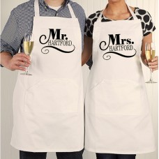 Couples Mr and Mrs Personalised Apron