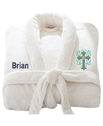 Christ logo with Custom TEXT Embroidery on TERRY bathrobe