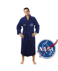 A Astronaut logo with Custom TEXT Embroidery on TERRY bathrobe