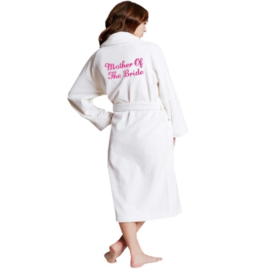 Personalised Terry Bathrobe with BACK Text Embroidery