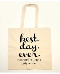 Best day ever text for Customised tote bag