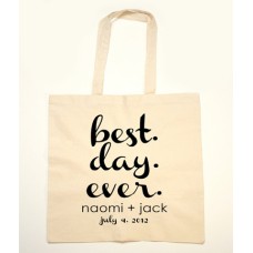 Best day ever text for Customised tote bag