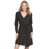 Black Jersey lightweight kimono robe