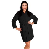 Black Waffle weave Bathrobe